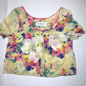 Abercrombie floral button up top